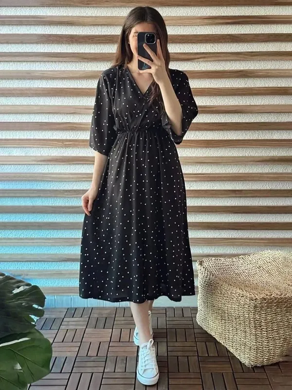 Black_Premium_Viscose_Rayon_Floral_Print_Dress_For_Women