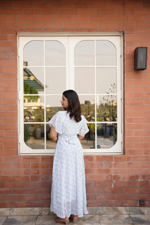 White_Premium_Georgette_Floral_Print_Dress_For_Women