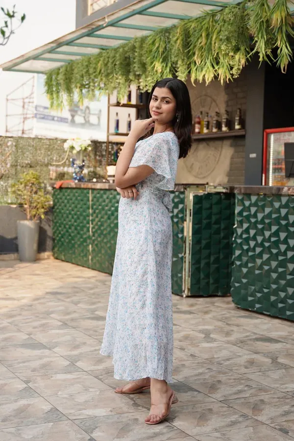 White_Premium_Georgette_Floral_Print_Dress_For_Women