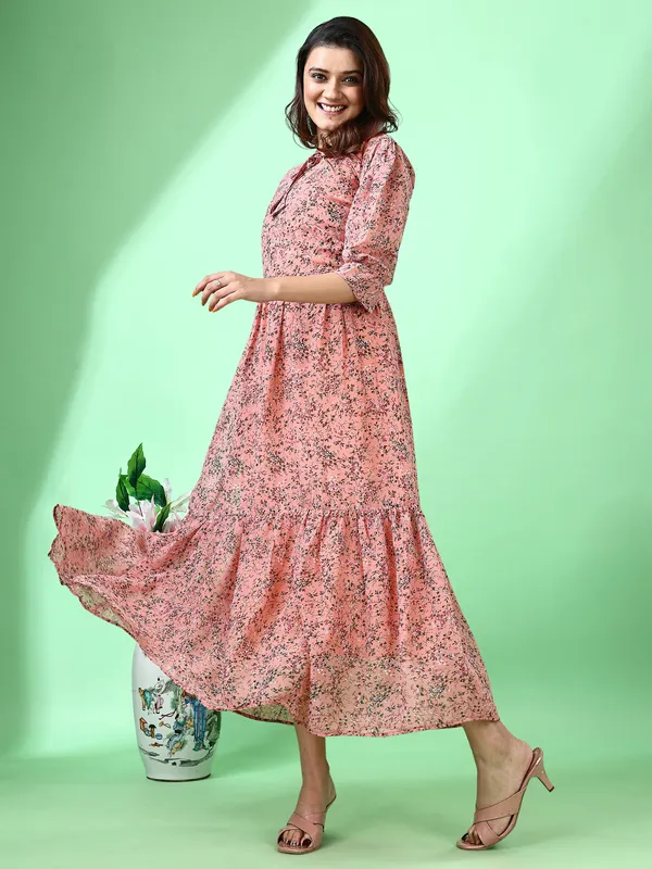 Orange_Premium_Georgette_Printed_Dress_For_Women