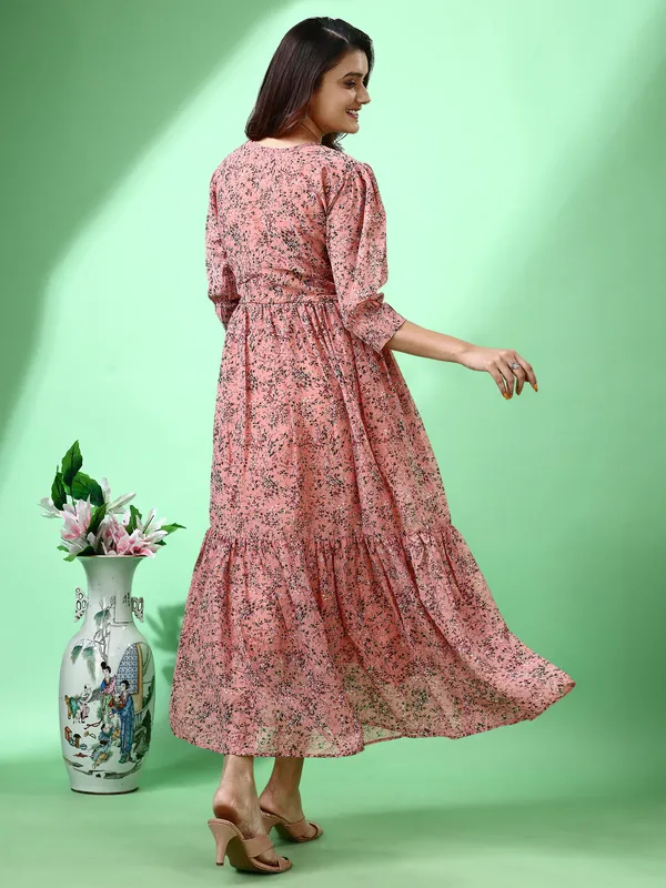 Orange_Premium_Georgette_Printed_Dress_For_Women