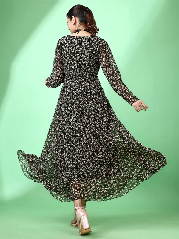 Black_Premium_Georgette_Printed_Dress_For_Women