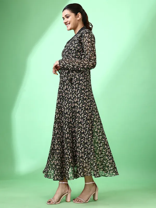 Black_Premium_Georgette_Printed_Dress_For_Women