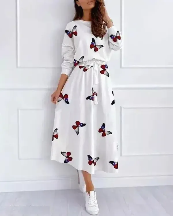 White_Premium_Viscose_Rayon_Printed_Dress_For_Women