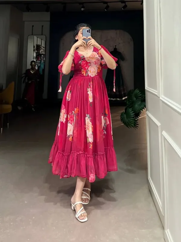 Pink_Premium_Georgette_Floral_Print_Dress_For_Women