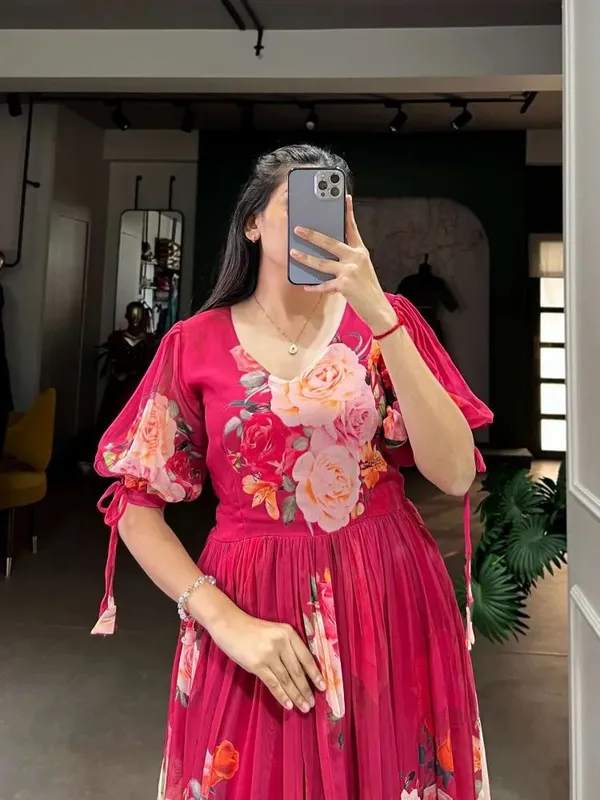Pink_Premium_Georgette_Floral_Print_Dress_For_Women