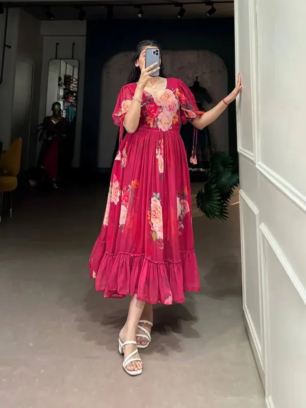 Pink_Premium_Georgette_Floral_Print_Dress_For_Women
