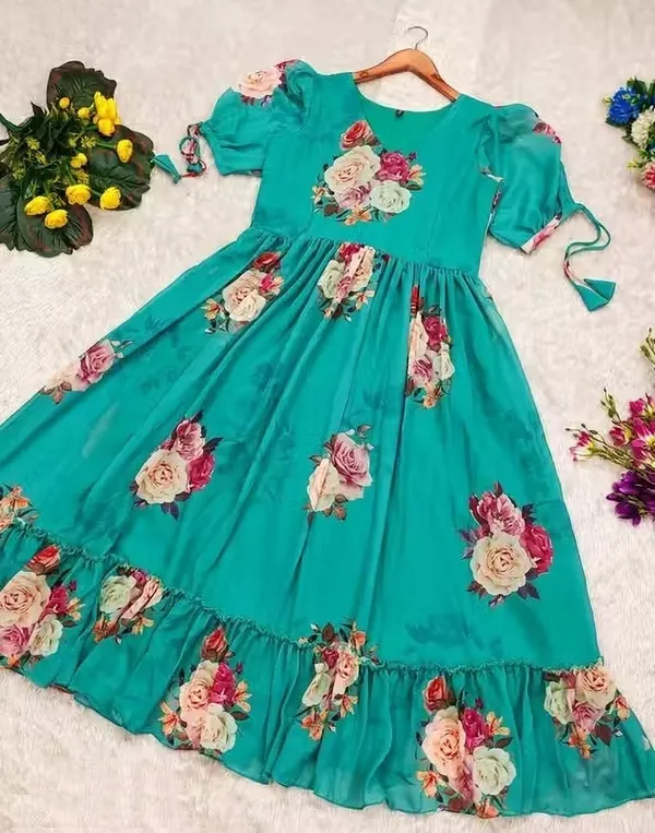 Light_Green_Premium_Georgette_Floral_Print_Dress_For_Women
