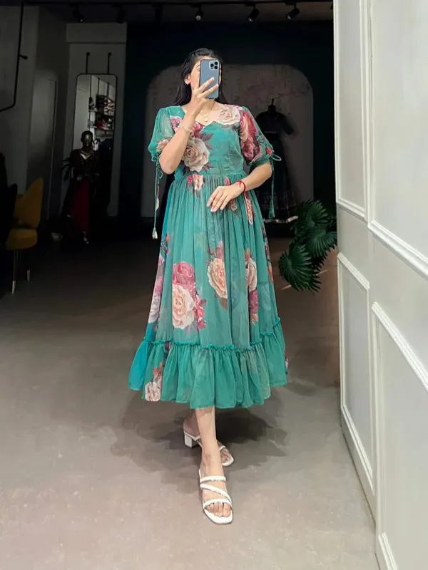 Light_Green_Premium_Georgette_Floral_Print_Dress_For_Women