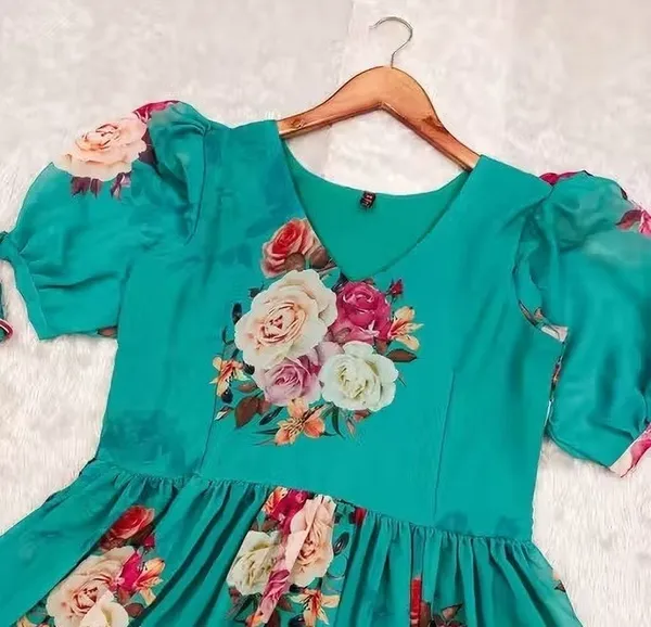 Light_Green_Premium_Georgette_Floral_Print_Dress_For_Women