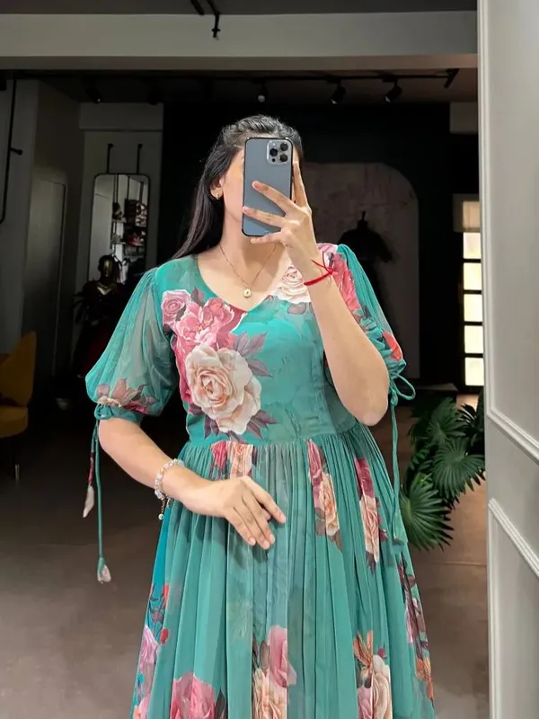 Light_Green_Premium_Georgette_Floral_Print_Dress_For_Women
