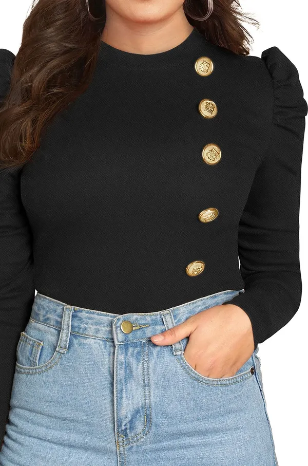 Black_Solid_Polyester_High_Neck_Full_Sleeve_Regular_Top_For_Women