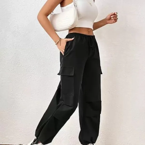 Black_Premium_Cotton_Blend_Solid_Cargo_For_Women