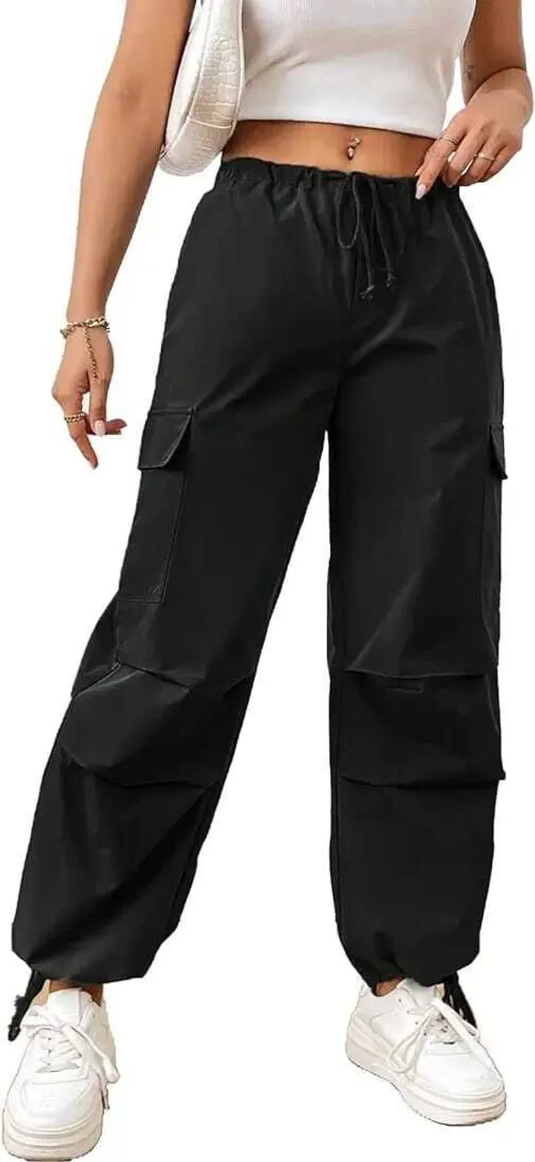 Black_Premium_Cotton_Blend_Solid_Cargo_For_Women
