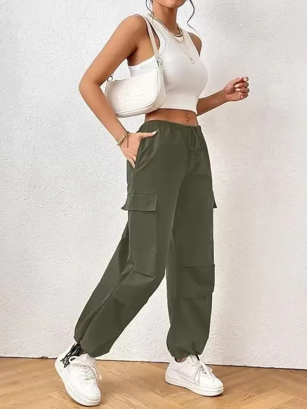 Green_Premium_Cotton_Blend_Solid_Cargo_For_Women