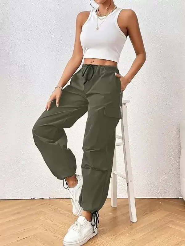 Green_Premium_Cotton_Blend_Solid_Cargo_For_Women