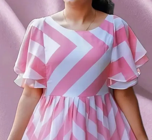 Pink_&_White_Premium_Georgette_Printed_Dress_For_Women