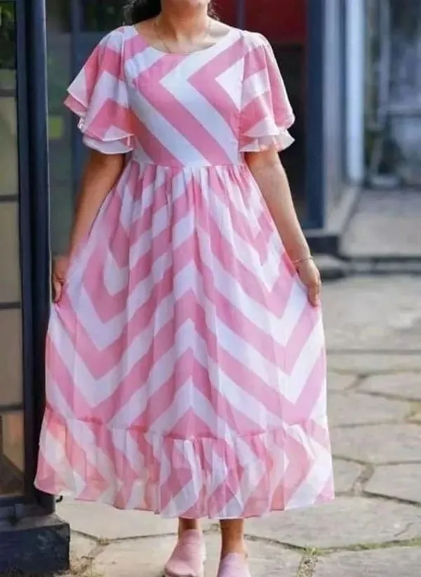 Pink_&_White_Premium_Georgette_Printed_Dress_For_Women