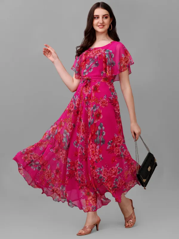 Pink_&_Grey_&_Red_Premium_Georgette_Printed_Dress_For_Women