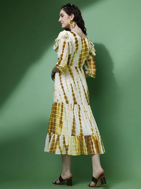 Yellow_Premium_Georgette_Tie_&_Dye_Dress_For_Women