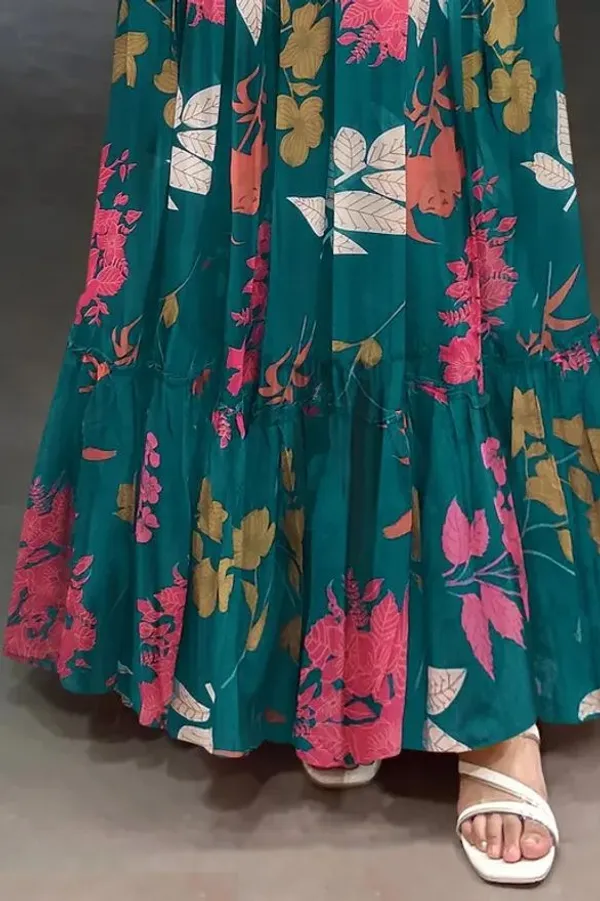 Dark_Green_Premium_Georgette_Floral_Print_Anarkali_For_Women