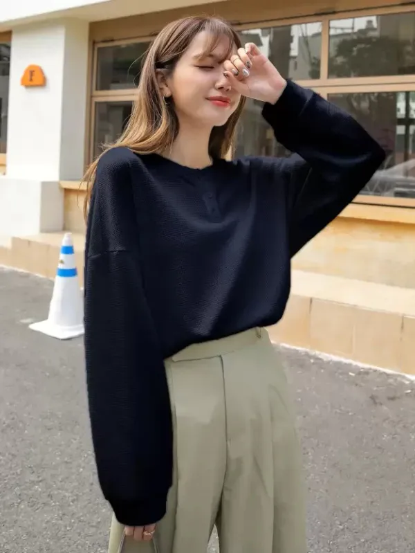 Black_Premium_Wool_Self_Design_Boxy_Top_For_Women