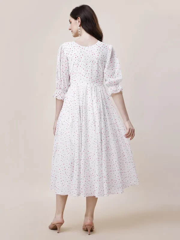 White_Premium_Georgette_Printed_Dress_For_Women