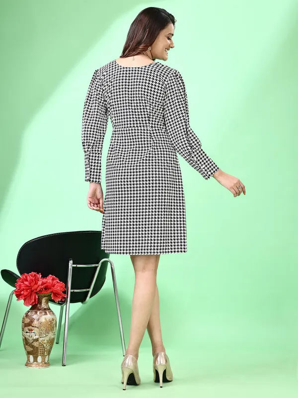 White_Premium_Polyester_Ethnic_Motifs_Dress_For_Women
