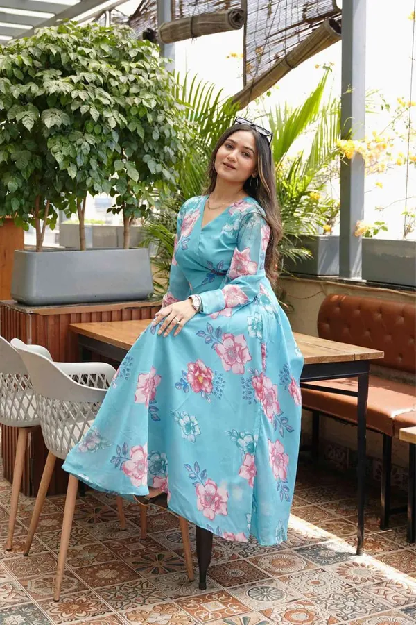 Light_Blue_Premium_Georgette_Floral_Print_Dress_For_Women
