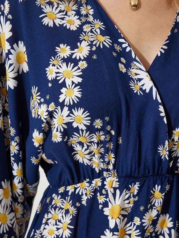 Dark_Blue_Premium_Viscose_Rayon_Floral_Print_Dress_For_Women