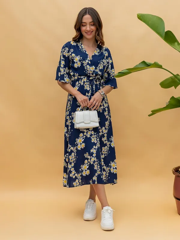 Dark_Blue_Premium_Viscose_Rayon_Floral_Print_Dress_For_Women