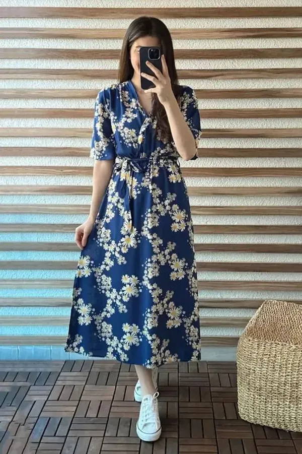Dark_Blue_Premium_Viscose_Rayon_Floral_Print_Dress_For_Women