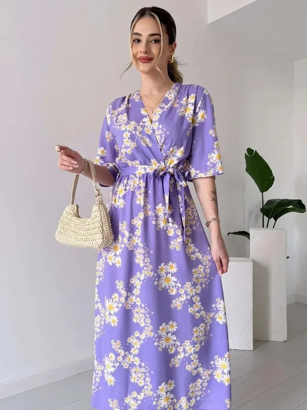 Purple_Premium_Viscose_Rayon_Floral_Print_Dress_For_Women