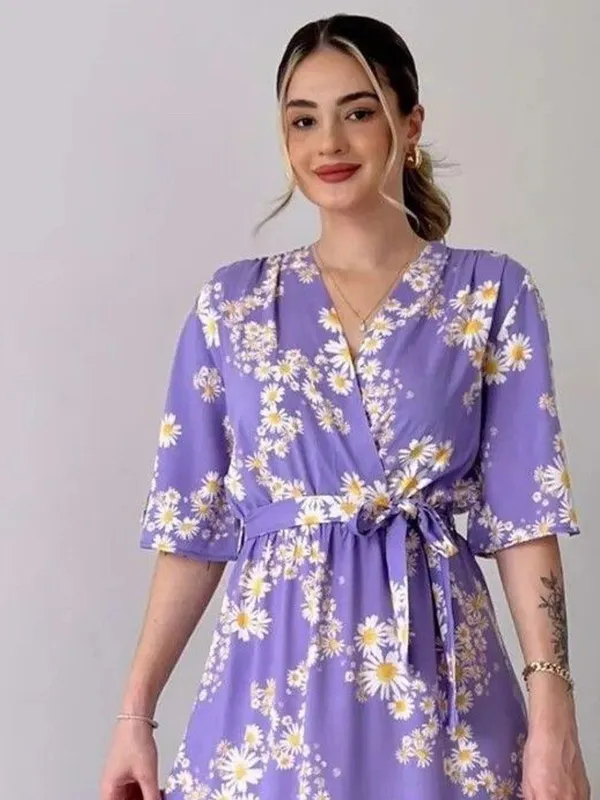 Purple_Premium_Viscose_Rayon_Floral_Print_Dress_For_Women