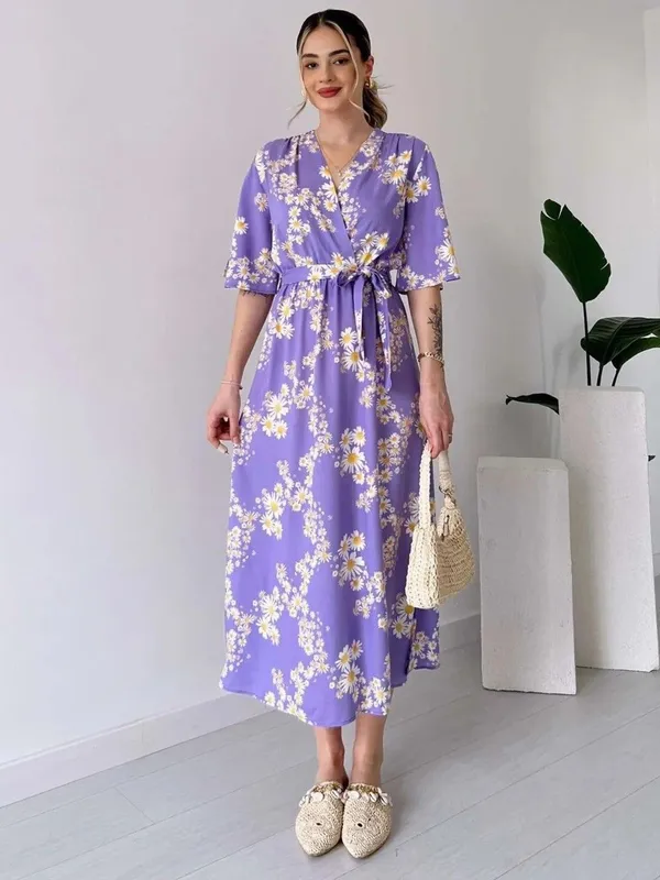 Purple_Premium_Viscose_Rayon_Floral_Print_Dress_For_Women