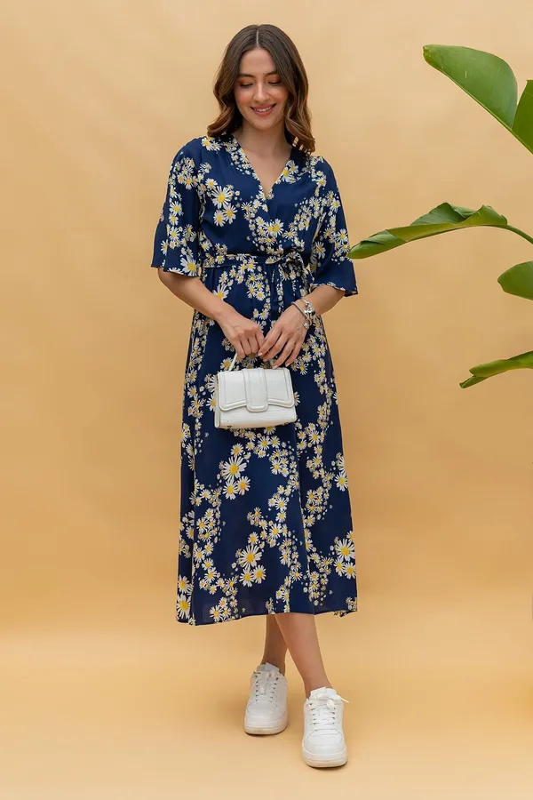 Dark_Blue_&_White_&_Yellow_Premium_Viscose_Rayon_Self_Design_Dress_For_Women