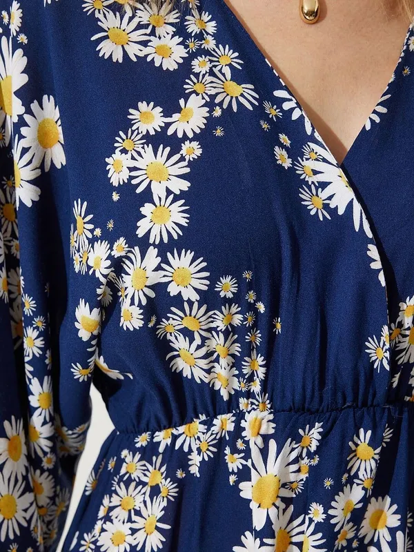 Dark_Blue_&_White_&_Yellow_Premium_Viscose_Rayon_Self_Design_Dress_For_Women