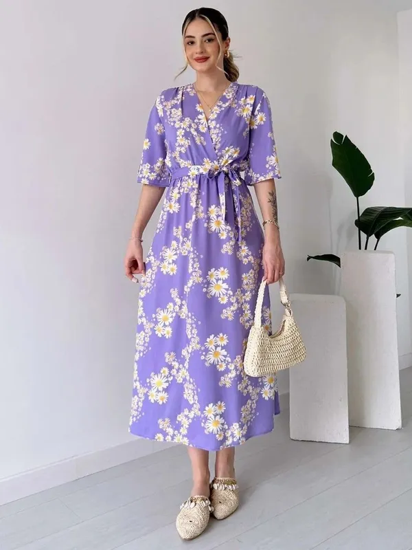 Purple_Premium_Viscose_Rayon_Floral_Print_Dress_For_Women
