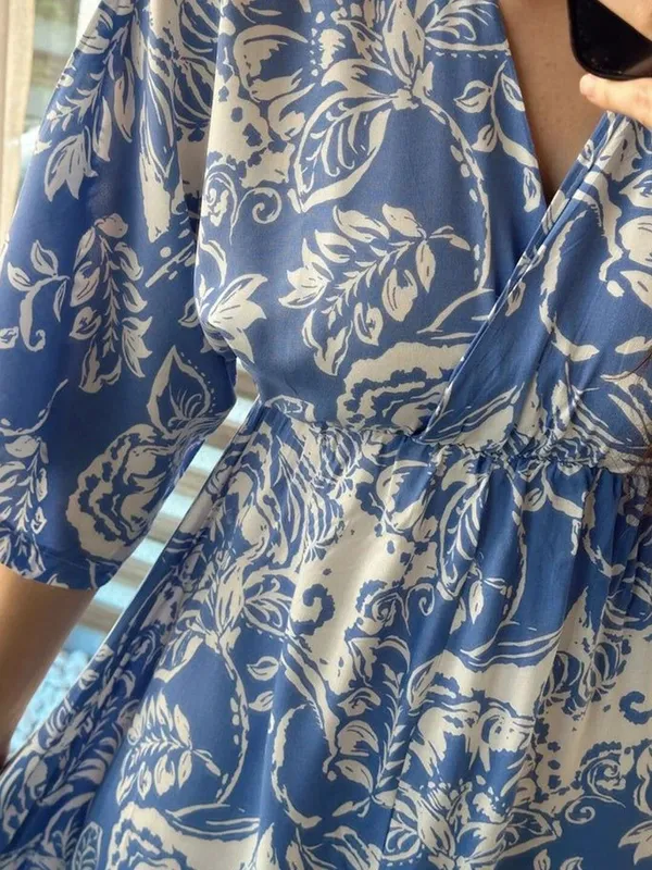 Light_Blue_Premium_Viscose_Rayon_Floral_Print_Dress_For_Women