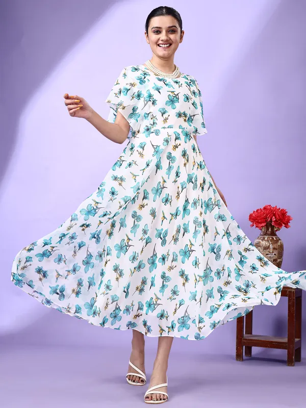 White_Premium_Georgette_Printed_Dress_For_Women