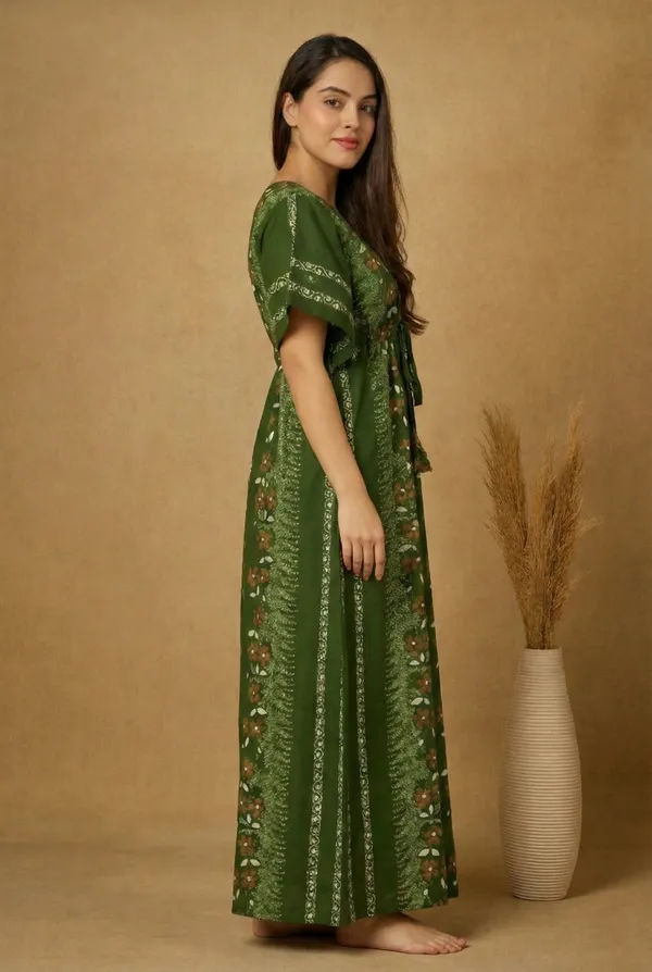 Green_Cotton_Kaftan_Nighty_for_Women,_Kaftan_Night_Gowns_for_Women,_ideal_for_Nightwear_&_Loungewear