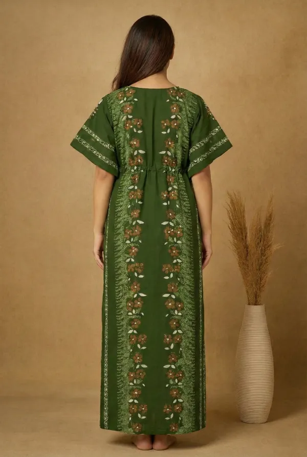 Green_Cotton_Kaftan_Nighty_for_Women,_Kaftan_Night_Gowns_for_Women,_ideal_for_Nightwear_&_Loungewear