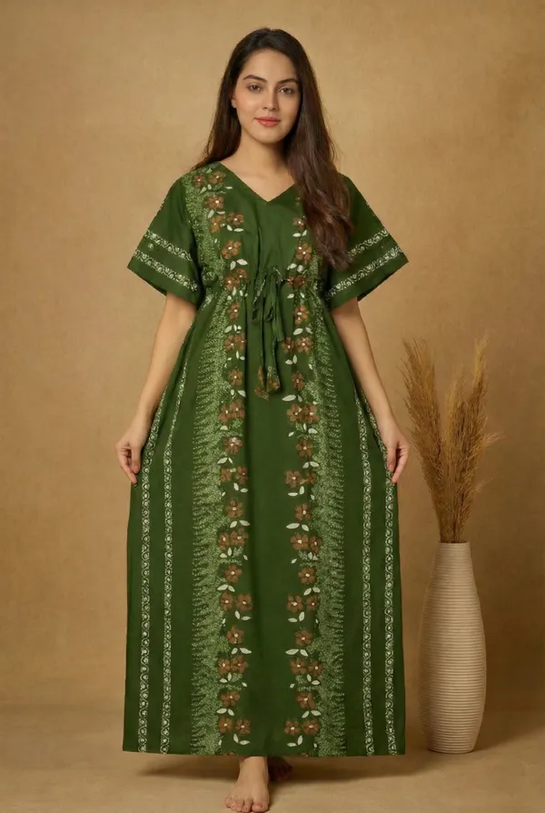 Green_Cotton_Kaftan_Nighty_for_Women,_Kaftan_Night_Gowns_for_Women,_ideal_for_Nightwear_&_Loungewear