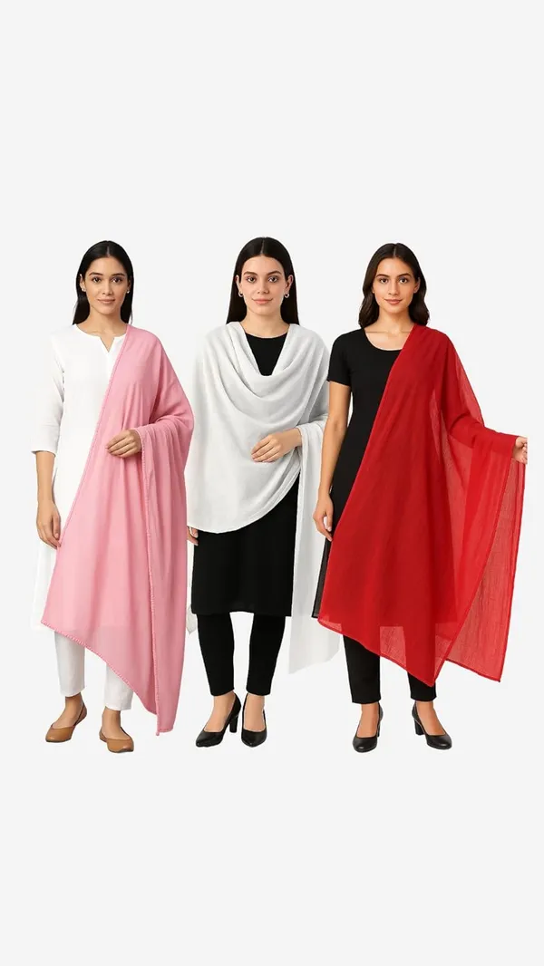 Pack_Of_3_Multicolor_Pure_Cotton_Dupatta_2.25_Meter_Soft_Cotton_Chunni_Shawl_Stole_Dupatta_Combo_For_Summer_Wear