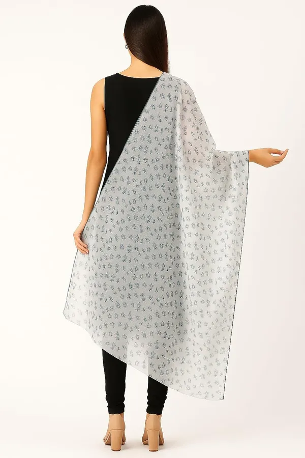 Green_Floral_Print_Cotton_Feel_Dupatta_2.0_Meter_Soft_Breathable_Chunni_Shawl_Stole_With_Arco_Lace_Premium_Dupatta_For_Summer_Wear
