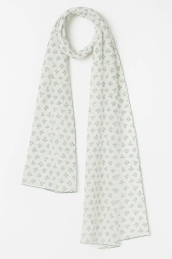 Green_Floral_Print_Cotton_Feel_Dupatta_2.0_Meter_Soft_Breathable_Chunni_Shawl_Stole_With_Arco_Lace_Premium_Dupatta_For_Summer_Wear