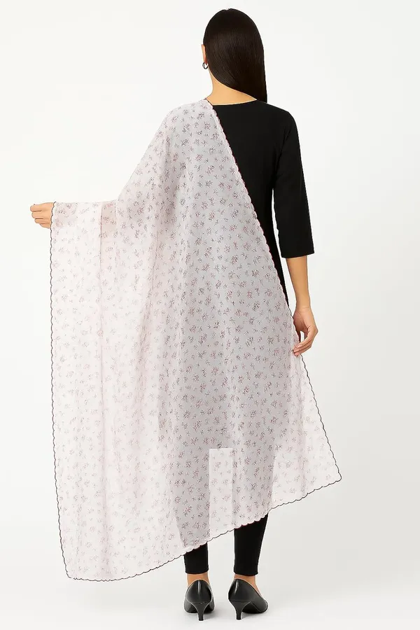 Red_Floral_Print_Cotton_Feel_White_Dupatta_2.0_Meter_Soft_Breathable_Chunni_Shawl_Stole_With_Arco_Lace_Premium_Dupatta_For_Summer_Wear