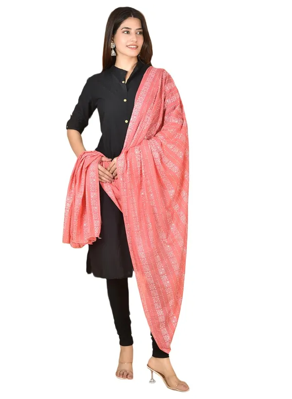 Antique_Rose_Cotton_Feel_Zari_Dupatta_2.25_Meter_Printed_Soft_Breathable_Chunni_Shawl_With_Piku_Lace_Premium_Dupatta_For_Summer_Wear
