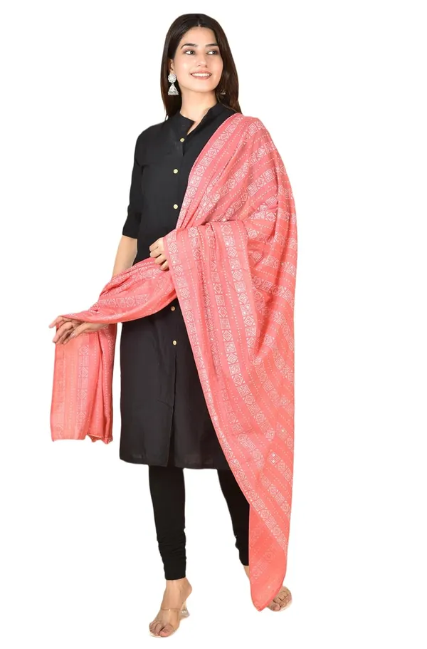 Antique_Rose_Cotton_Feel_Zari_Dupatta_2.25_Meter_Printed_Soft_Breathable_Chunni_Shawl_With_Piku_Lace_Premium_Dupatta_For_Summer_Wear
