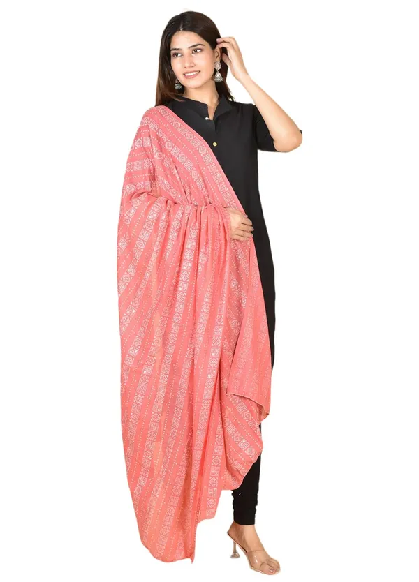 Antique_Rose_Cotton_Feel_Zari_Dupatta_2.25_Meter_Printed_Soft_Breathable_Chunni_Shawl_With_Piku_Lace_Premium_Dupatta_For_Summer_Wear